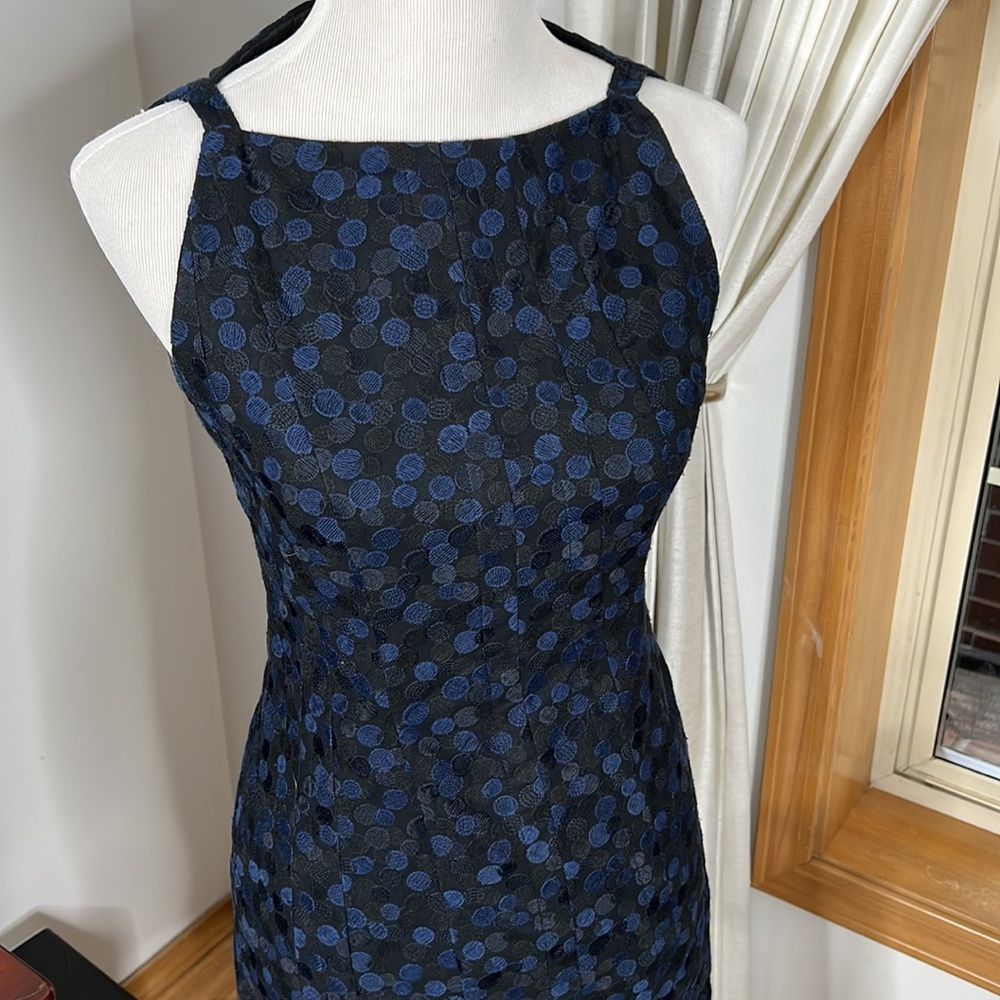 Akris Punto Navy Blue Dotted Jaquard Dress size 4 - Picture 2 of 10